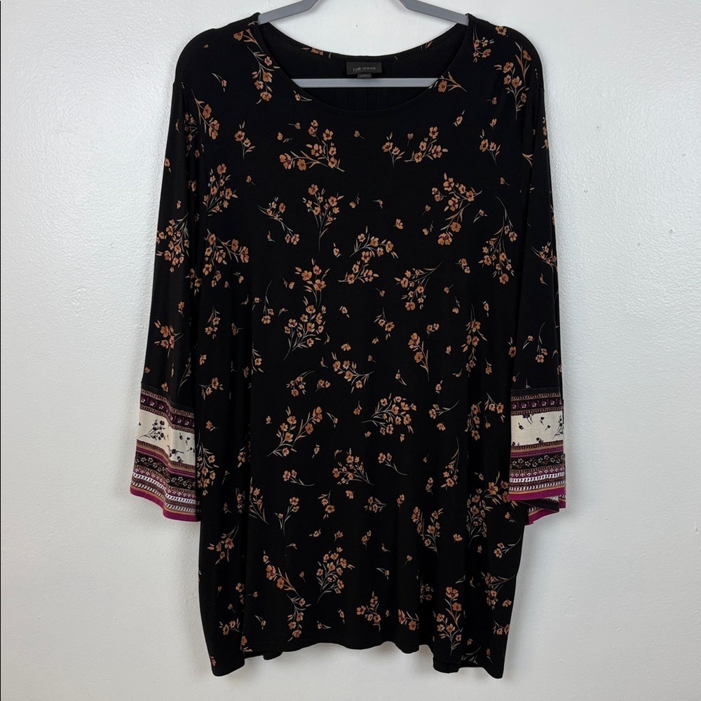 J.Jill Wearever‎ Collection Women’s 2X Floral Print Quarter Sleeve Top